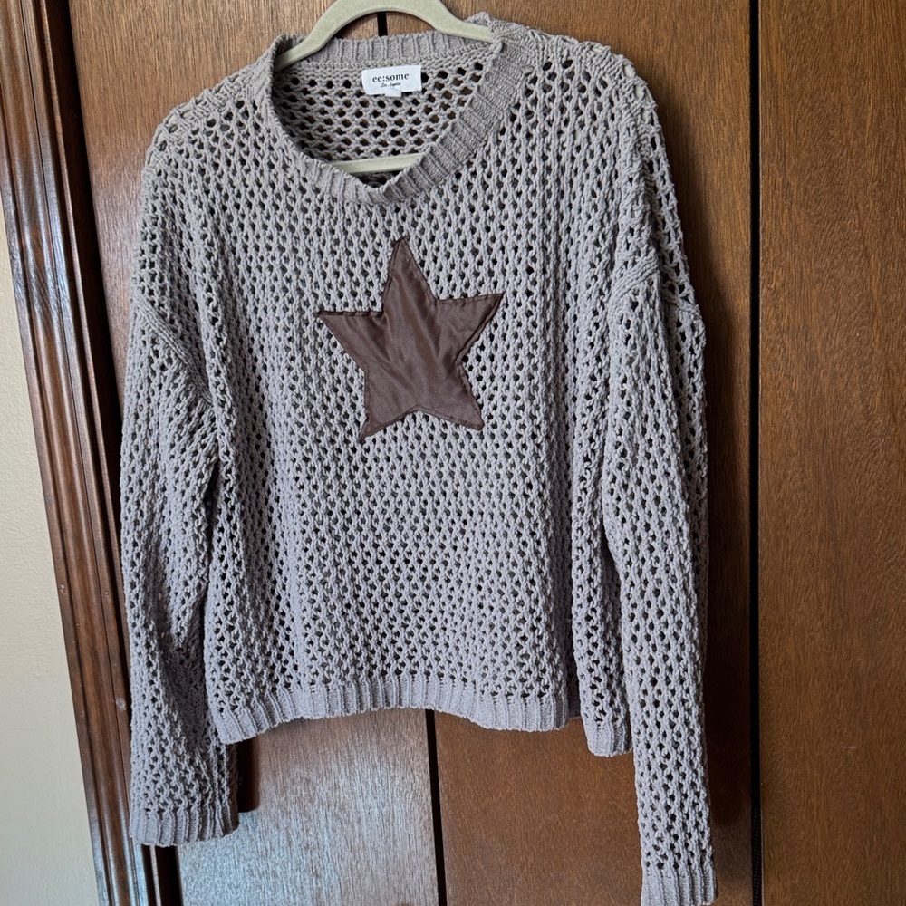 Gray Sweater with Brown Star
